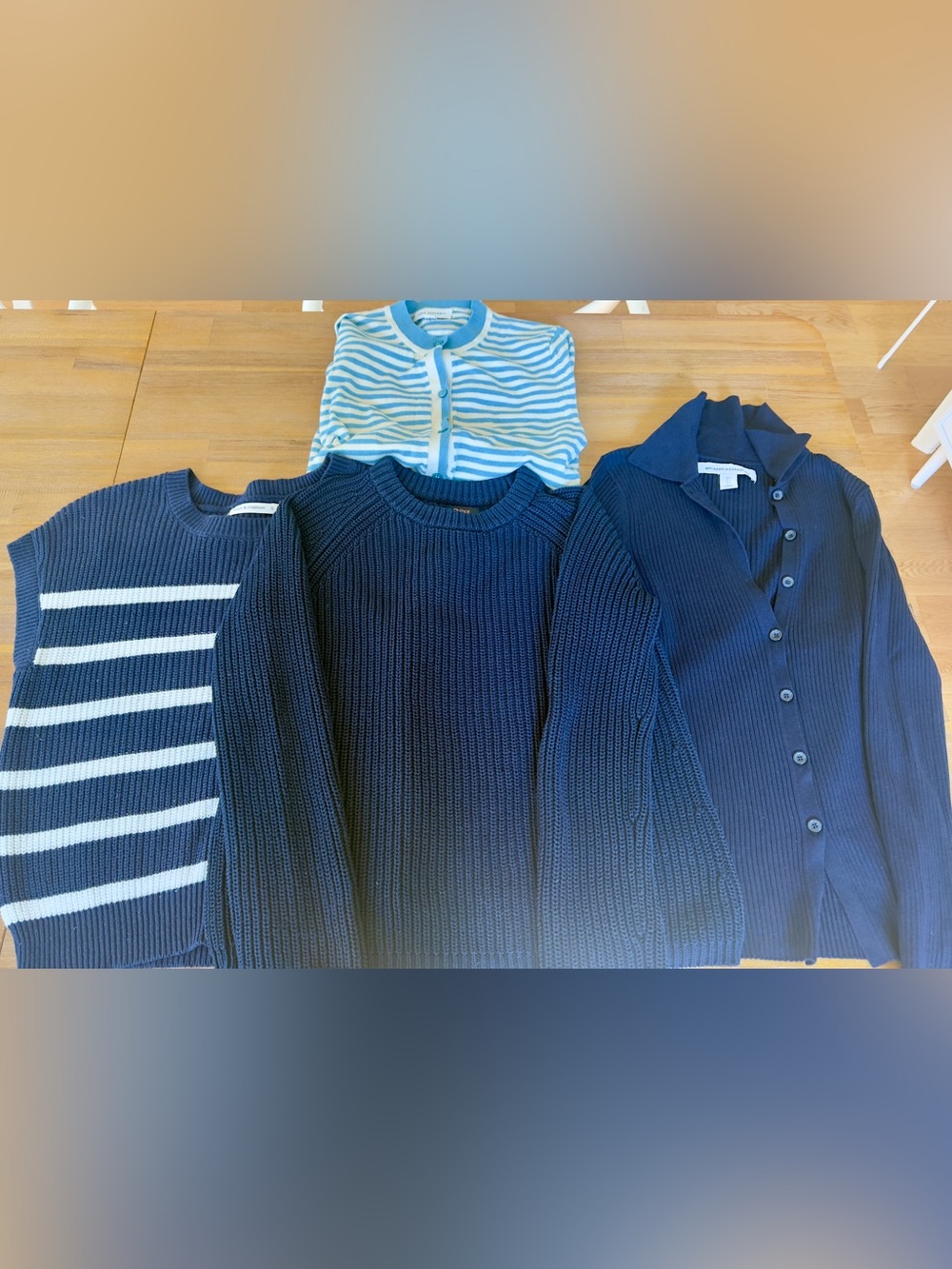 Blue sweater haul! Quince women’s fisherman’s, amazon essentials collared